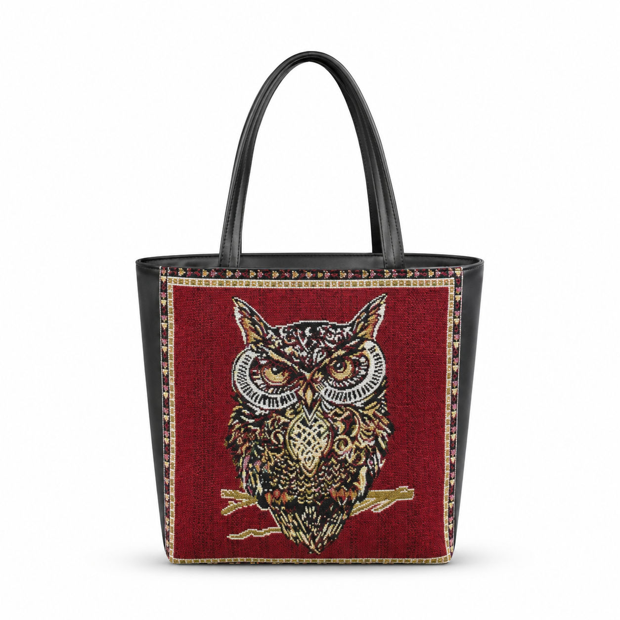 Black Hemp Vegan Leather Tote Bag